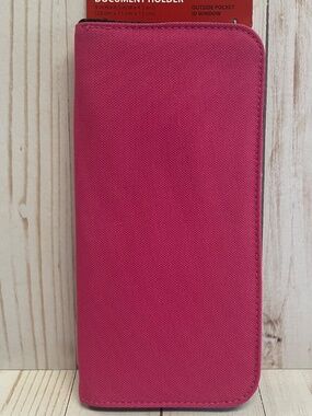 Travel Embark Pink & Black Wallet Passport Case Holder Card Ballistic Nylon NEW